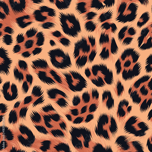 Seamless Jaguar Fur Pattern Animal Print Background for Wild Designs, Stylish Fashion Textiles and Sophisticated Wallpapers