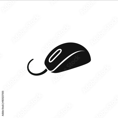 computer mouse icon a vector graphic on a white background featuring a simple design with flat elements minimalist style and smooth edges all in side view
