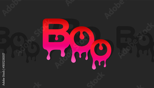 Spooky Boo banner. Scary mystery lettering.