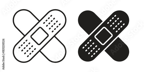 Plaster icon. vector symbol logo illustration line editable stroke flat design style isolated on white