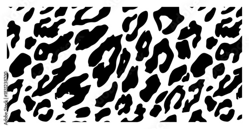 Leopard skin seamless pattern texture, wild animal fur background vector illustration