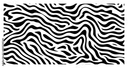 Abstract optical illusion wave pattern, curved lines texture vector background