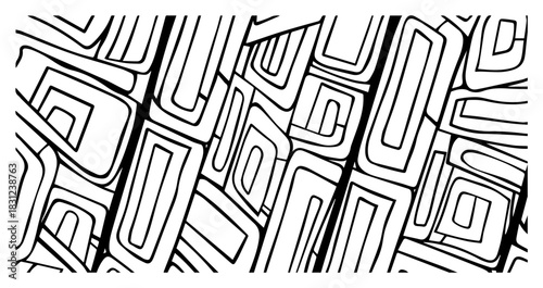 Abstract geometric rectangle pattern, hand drawn block texture vector background