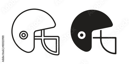 Rugby Helmet icon. vector symbol logo illustration line editable stroke flat design style isolated on white