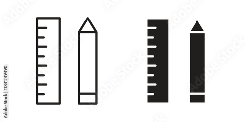 School supplies icon. vector symbol logo illustration line editable stroke flat design style isolated on white