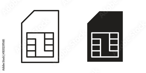 Sim icon. vector symbol logo illustration line editable stroke flat design style isolated on white