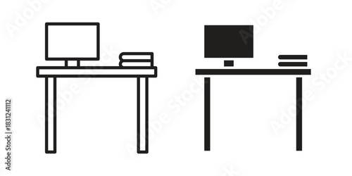 Workspace icon. vector symbol logo illustration line editable stroke flat design style isolated on white