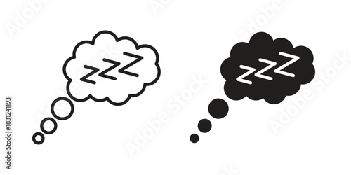Zzz icon. vector symbol logo illustration line editable stroke flat design style isolated on white