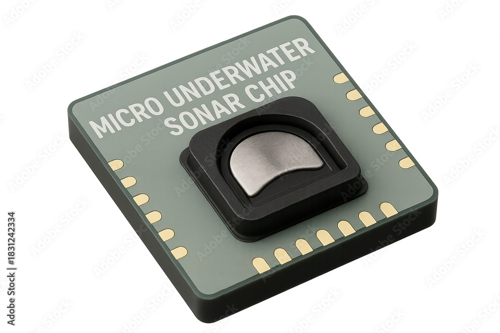 Obraz premium Micro underwater sonar chip for marine technology tracking