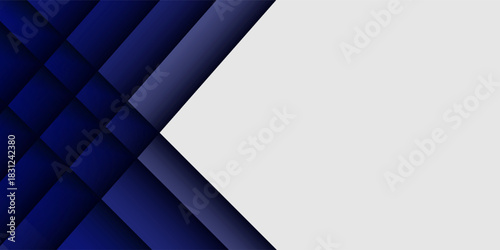 Abstract dark blue futuristic shadow and lights background. Papercut template with straight line and shadow. Dark blue background with trendy pattern design. Eps10 vector