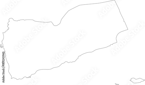 Yemen Map Stroke Outline Stroke Transparent Editable Vector