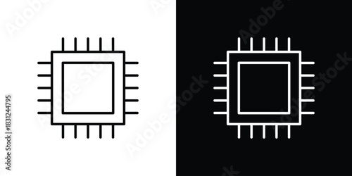 Computer microchip icon In Trendy Design Vector Eps 10