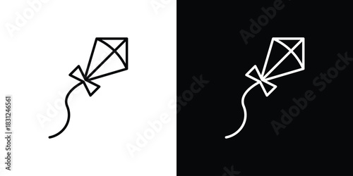 Flying a kite icon In Trendy Design Vector Eps 10