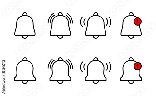 Bell icon vector. Notification sign and symbol for web site design