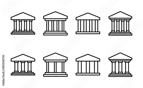 Bank icon vector. Bank sign and symbol, museum, university