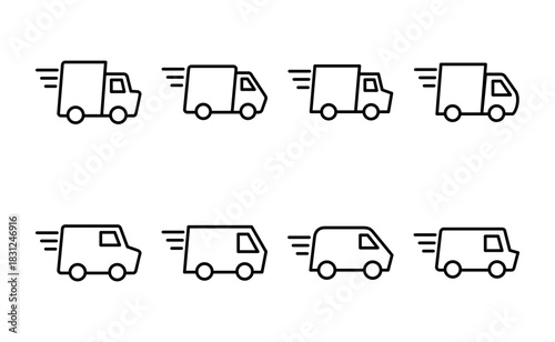 Delivery truck icon vector. Delivery truck sign and symbol. Shipping fast delivery icon