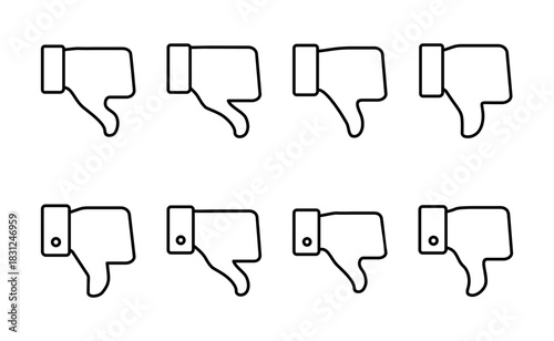 Dislike icon vector. dislike sign and symbol. Hand with thumb down