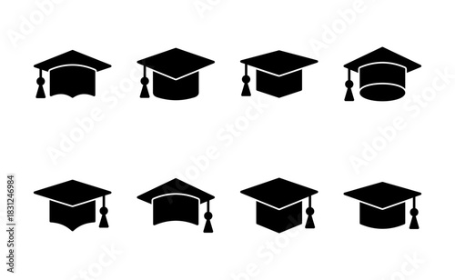 Education icon vector. Graduation cap sign and symbol. Graduate. Students cap