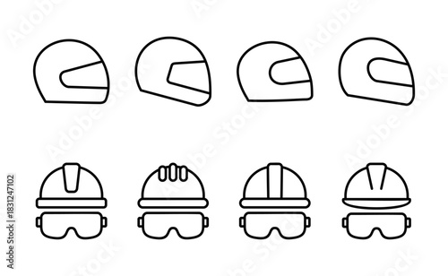 Helmet icon vector. Motorcycle helmet sign and symbol. Construction helmet icon. Safety helmet