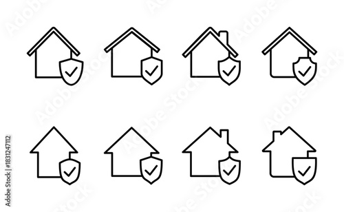 home insurance icon vector. home protection sign and symbol