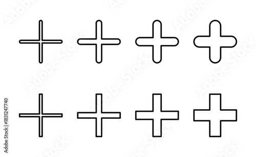 Plus icon vector. Add plus sign and symbol