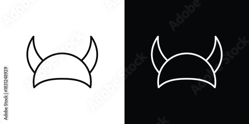 Medieval Helmet with Horns icon In Trendy Design Vector Eps 10