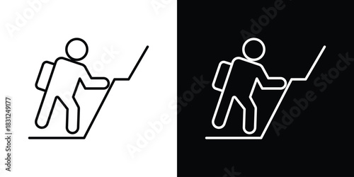 Mountain climb icon In Trendy Design Vector Eps 10