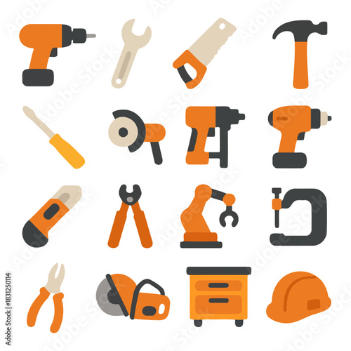 Craftsman's Arsenal: A comprehensive array of essential tools, neatly arranged, representing the precision and power behind craftsmanship, from construction to repair. 