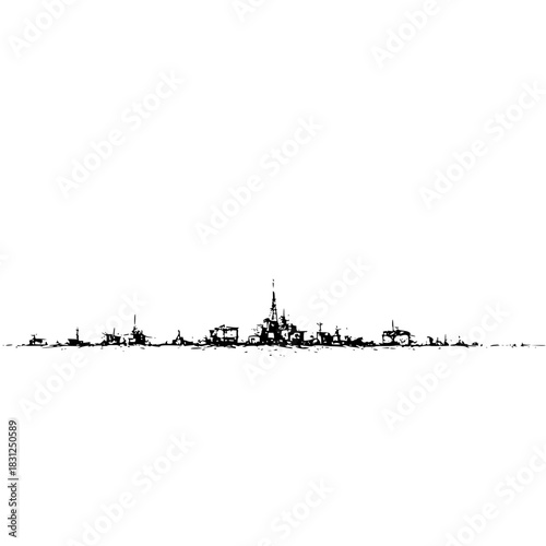 Dive into the depths of naval history with this captivating silhouette of a fleet on the horizon, share it now