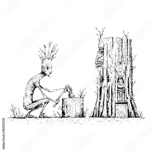 Witness the birth of a totem pole a craftsman's journey from raw wood to cultural masterpiece so inspiring