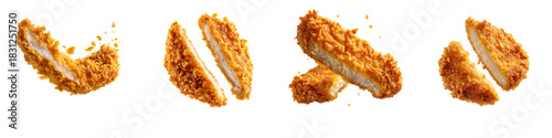 Crispy Chicken Tender Cuts Ready to Eat, Delicious Fried Chicken Pieces Perfect for Snacking, Yummy Breaded Chicken Portions Ideal for a Quick Meal, Food Photography