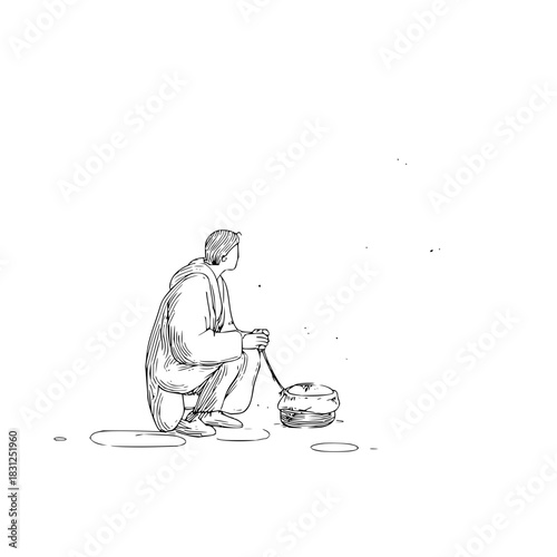 Embark on a visual journey: a captivating mountain sketch that will transport you to majestic peaks and beyond