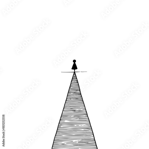 Where will her path lead? a woman walks away into the distance, leaving us wondering about her journey ahead