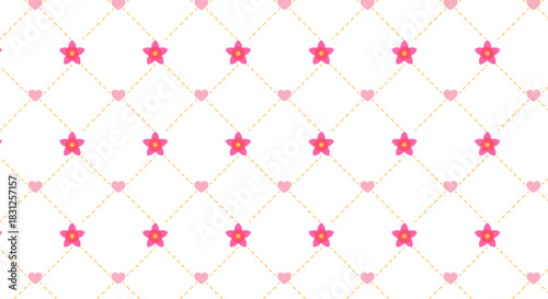Pink floral pattern on a black background creating a delicate and vibrant design