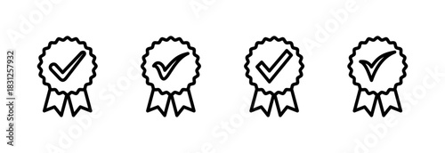 Approved icon vector illustration. Certified Medal Icon. check mark