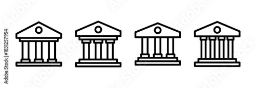 Bank icon vector illustration. Bank sign and symbol, museum, university