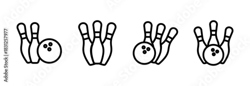 Bowling icon vector illustration. bowling ball and pin sign and symbol.