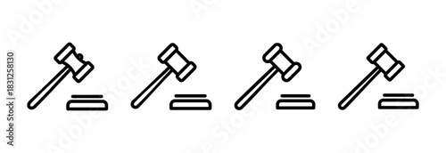 Gavel icon vector illustration. judge gavel sign and symbol. law icon. auction hammer
