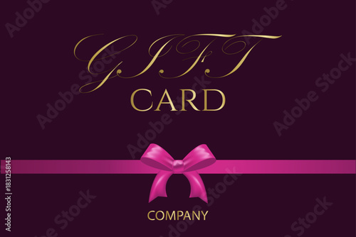 Gift card gold pink  bow gift [Converted].eps