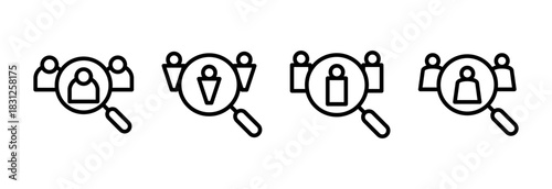 Hiring icon vector illustration. Search job vacancy sign and symbol. Human resources concept. Recruitment