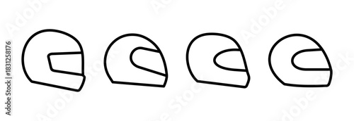 Helmet icon vector illustration. Motorcycle helmet sign and symbol. Construction helmet icon. Safety helmet