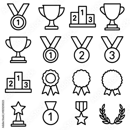 Icons of Victory: A collection of meticulously crafted icons showcasing various symbols of achievement, each telling a story of dedication, hard work, and triumph.