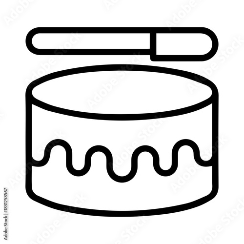 Cake with frosting knife