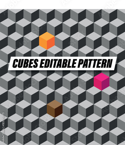 Cubes editable pattern