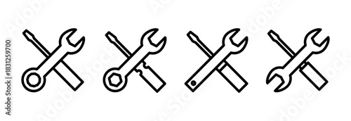 Repair tools icon vector illustration. tool sign and symbol. setting icon. Wrench and screwdriver. Service