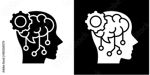 Digital Mindset  Icon Set White Style Collection
