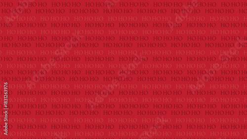 red background with ho ho ho text pattern 