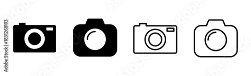 Camera icon set. photo camera icon. camera photography icon.
