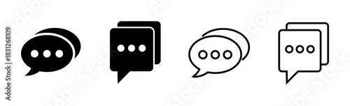Chat icon set. speech bubble icon. comment icon vector. message. contact us