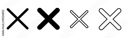 Close icon set. Delete icon vector. cross sign
